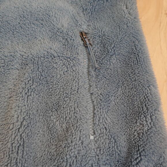 Columbia Women Large Vest Blue Full Zip Fluffy Fleece Lined Pockets Heavyweight - Picture 4 of 7